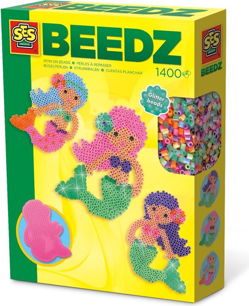 SES Kreativ - Kinder Beedz Meerjungfrau Aufbügeln Perlen Mosaik Set 1400 Aufbügeln Perlen (mehrfarbig)