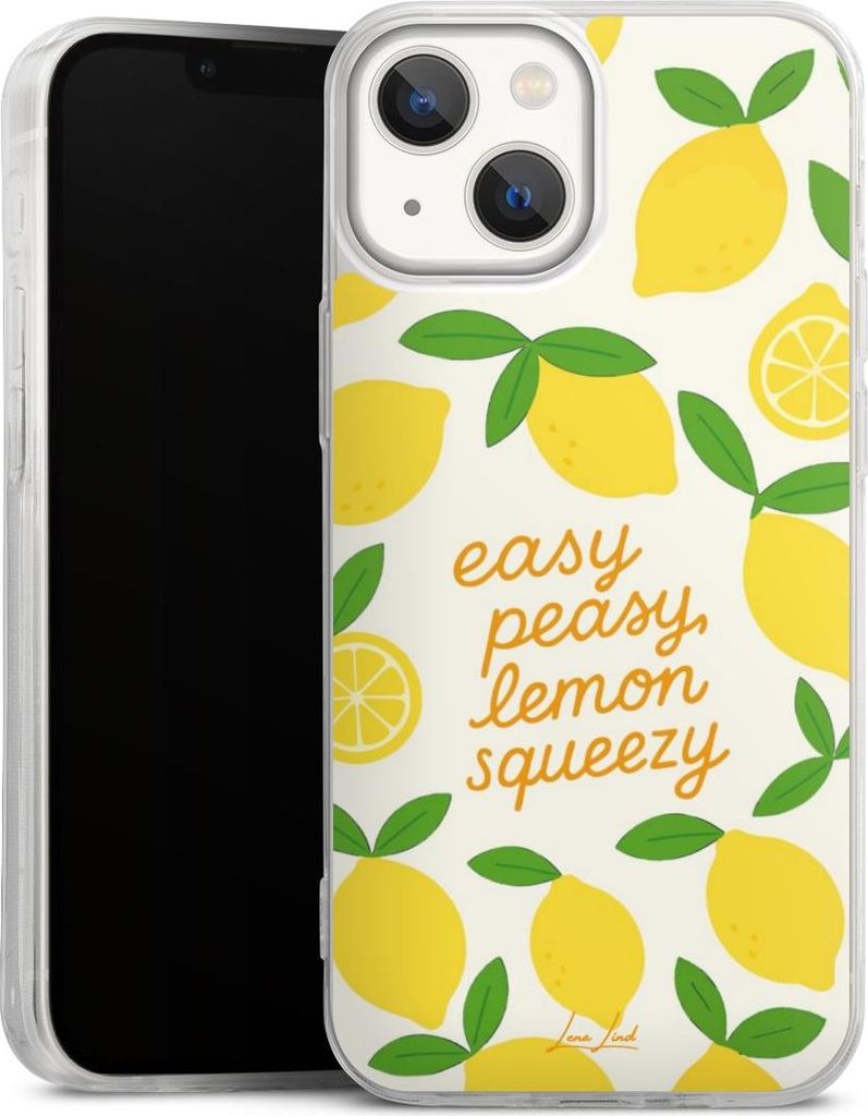 DeinDesign Slim Hülle für Apple iPhone 13 Mini Silikon Case Ultra Dünn Handyhülle Statement Zitrone Spruch