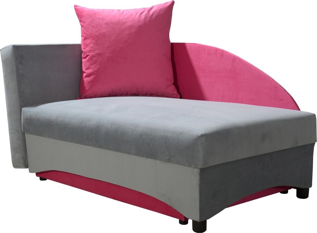 Kinder-Tagesbett 80x200 BENIGNA - grau/rosa, links