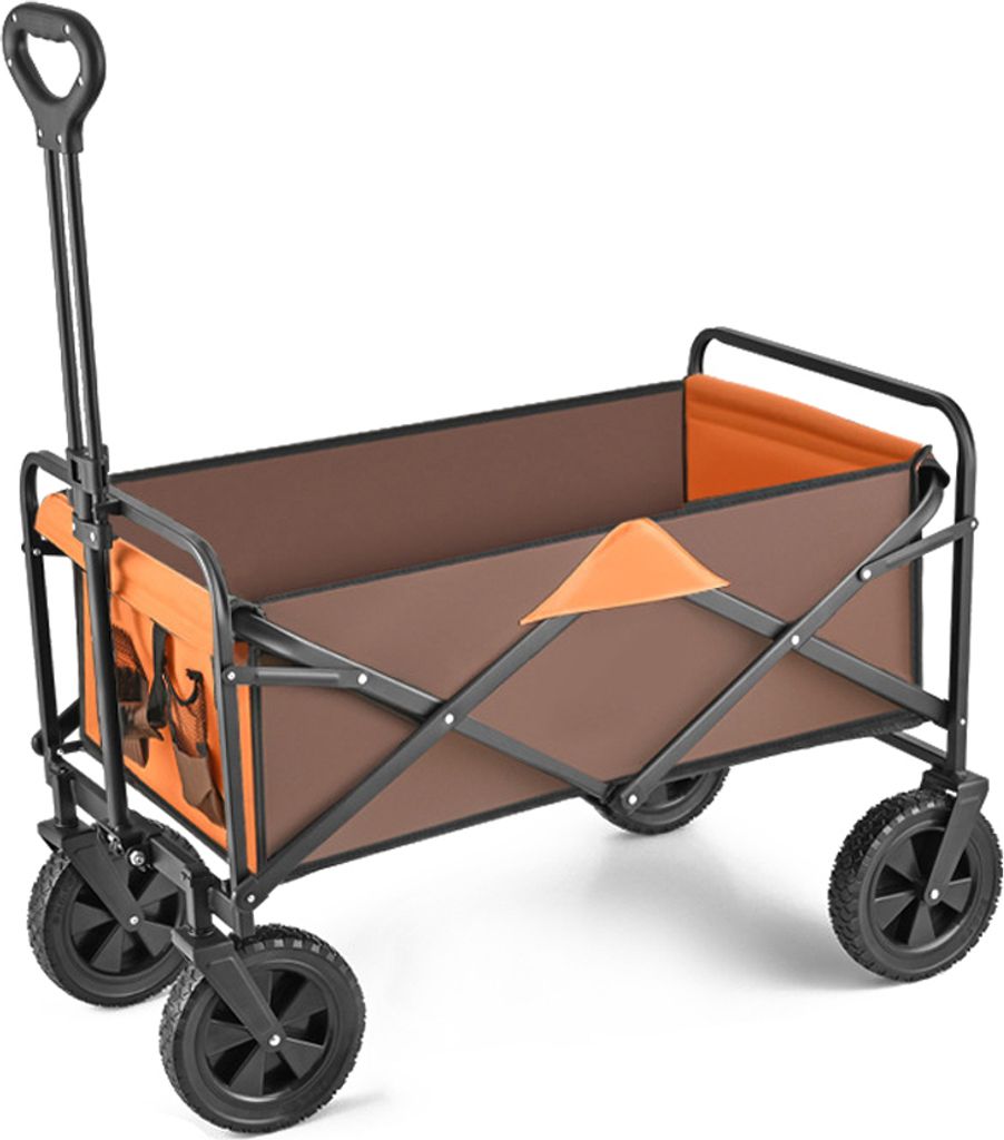 Tragbarer Haushalts-Campingwagen, faltbar, 150 l, Einkaufswagen mit grosser Kapazitaet, Multifunktions-Picknickwagen mit verstellbarem Griff