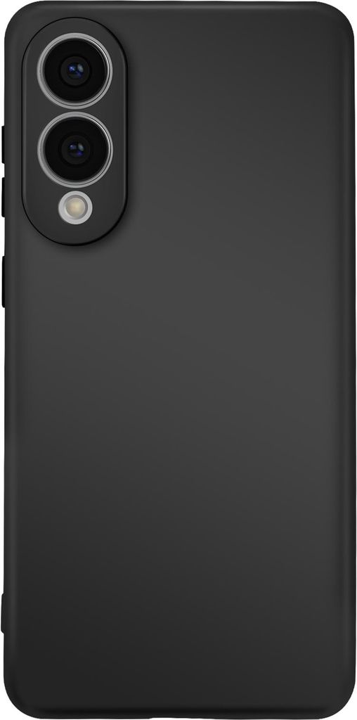 Avizar, Halbsteife Soft-Touch Silikonhülle für Samsung Galaxy S25 Edge, Schwarz