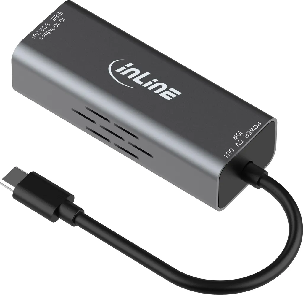 Adaptateur RJ45 USB-C InLine avec protection contre les surtensions Pro