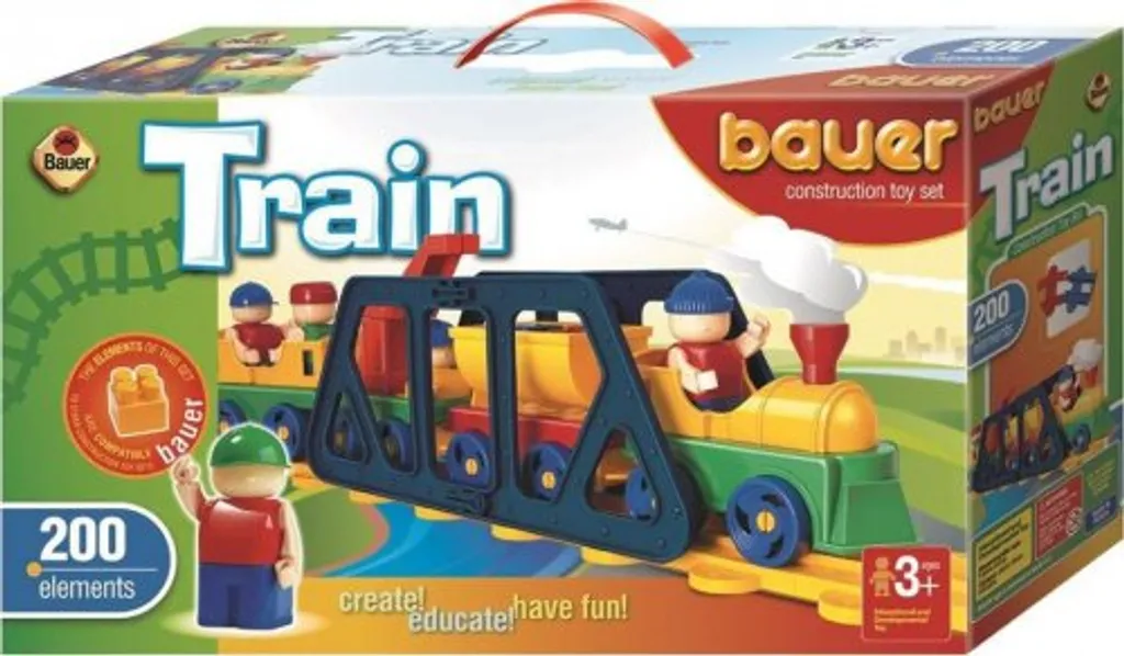 Circuit Train BAUER 200 pièces - Fini l'Ennui avec ce Jeu de Construction