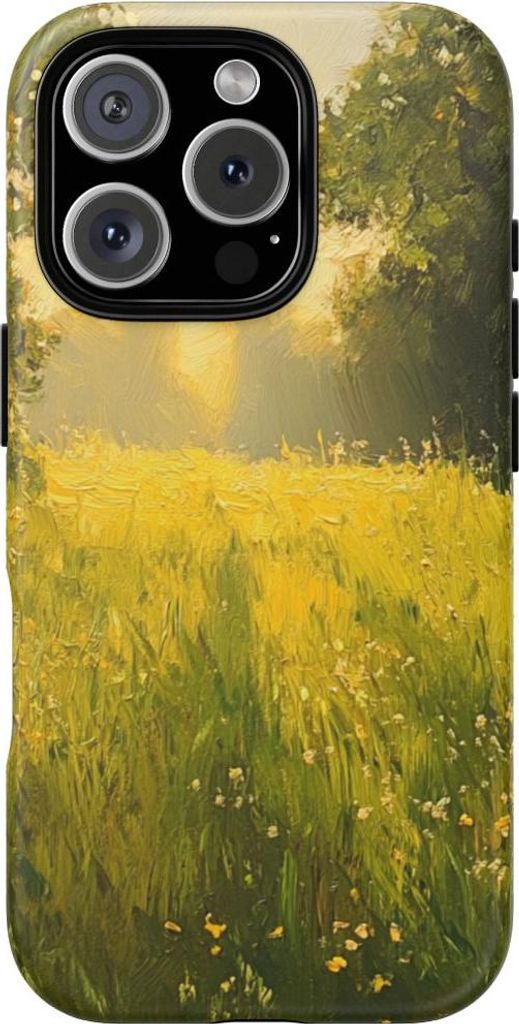 Sonnenbeschienene Wiesenlandschaft – Hülle Kompatibel mit iPhone 16 Pro