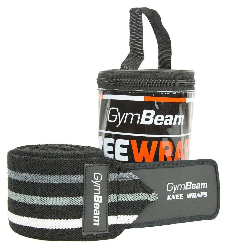 GymBeam Kniebandagen 190 cm lang, 8 cm breit, mit Klettverschluss, 2 Stück