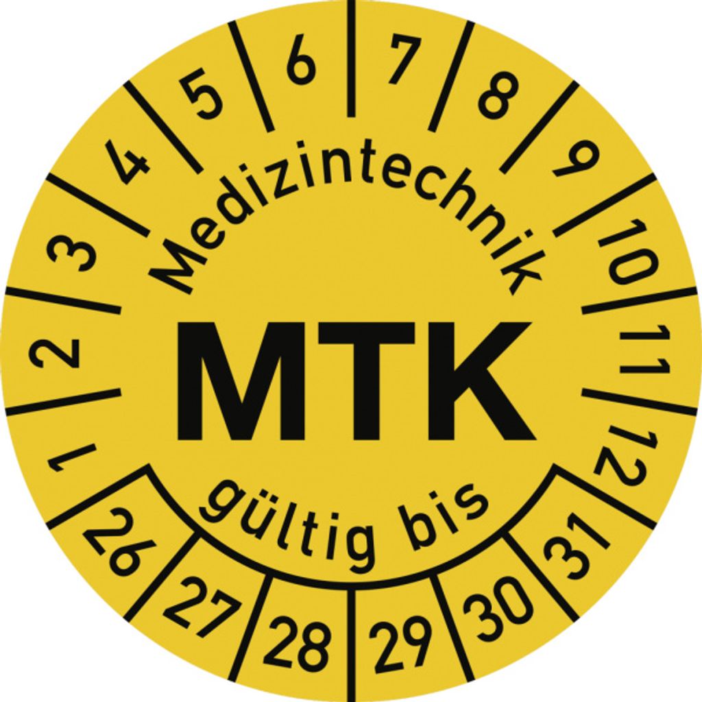 Dreifke Prüfplakette Medizintechnik MTK 2026-2031, Polyesterfolie, Ø 15 mm, ...
