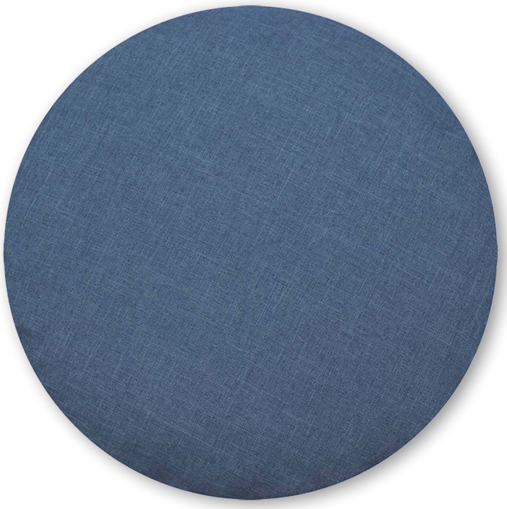 Kissenbezug rund 80 cm blau Leinenoptik Kissenhülle Produktbild 