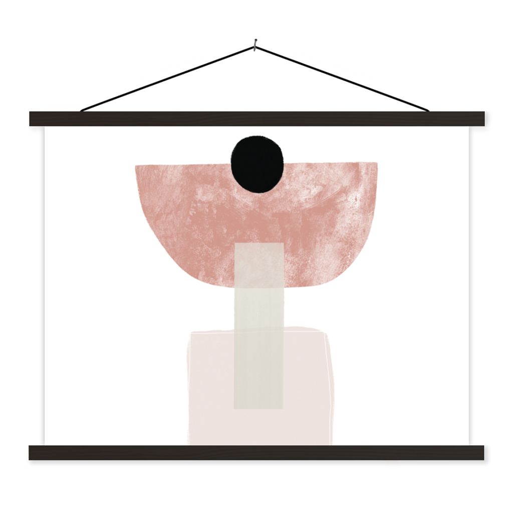 MuchoWow Textilposter Pastell - Abstrakt - Design 60x45 cm mit schwarzem Rahmen - Poster Schlafzimmer