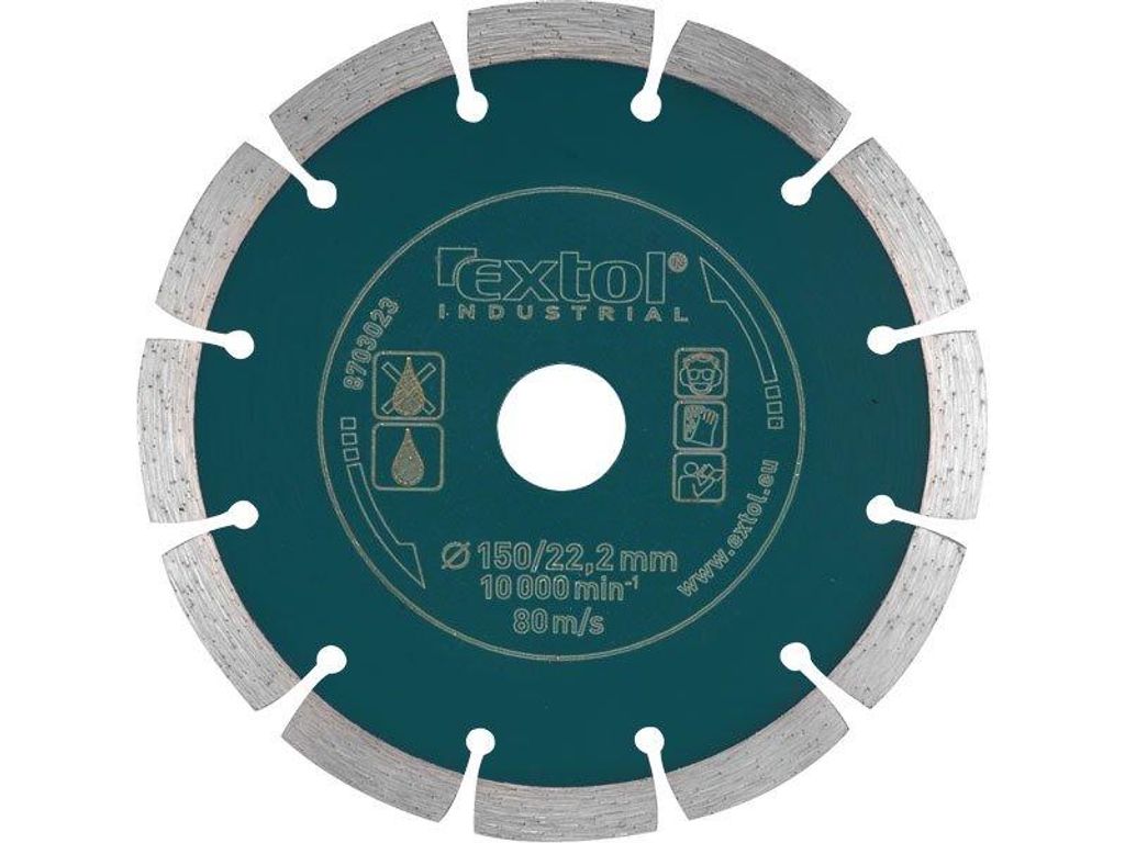 Diamanttrennscheibe Extol Industrial (8703033) segmentiert Grab Cut, 150x22,2mm, Trocken- und Nassschnitt