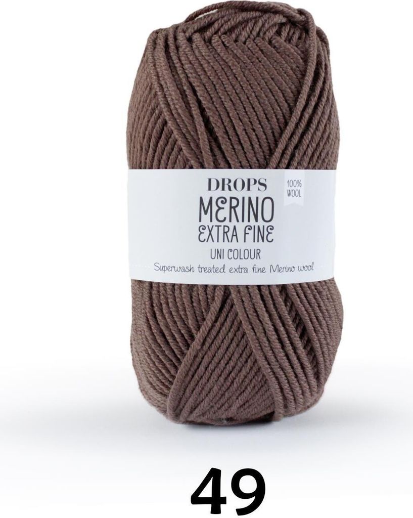 Drops Merino Extra Fine Uni Colour 49 Chocolate Strickgarn