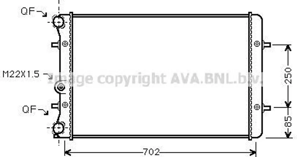 Radiateur moteur pour Audi TT et VW Golf III - Pièce OE 1J0121253AD