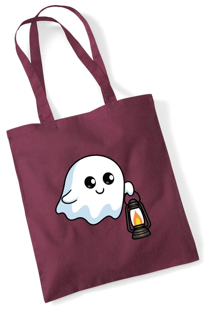 Huuraa Jutebeutel Geist Comic 10 Liter Burgundy Baumwolle Tasche Geschenkidee
