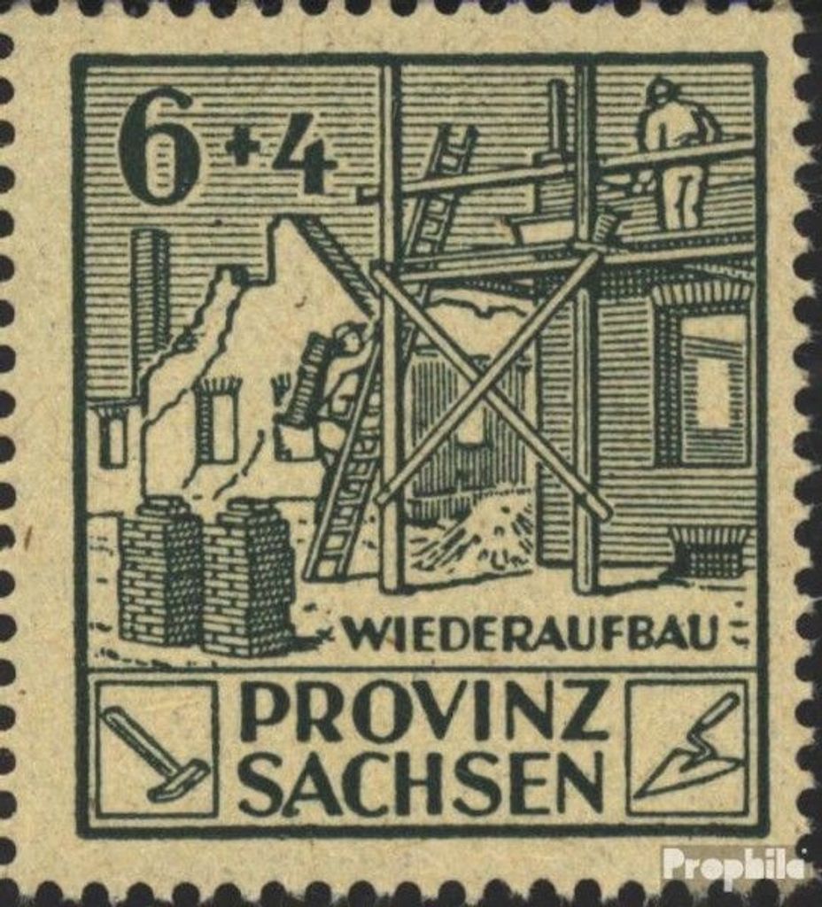 Briefmarken Sowjetische Zone (All.Bes.) 1945 Mi 87VIII, unten verdicktes A von SACHSEN (Feld 12) postfrisch Wiederaufbau