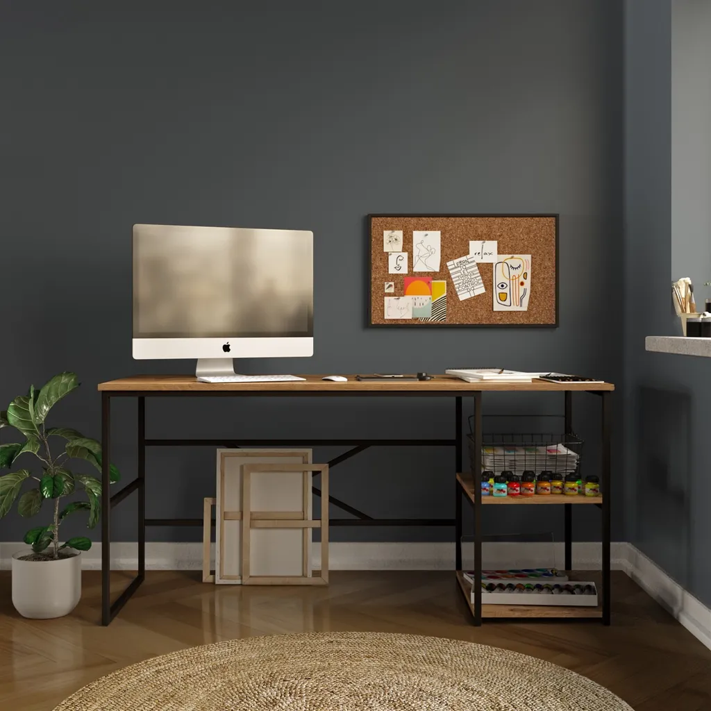 Bureau Skye Decor Vg28-A en pin atlantique de 160 x 60 cm