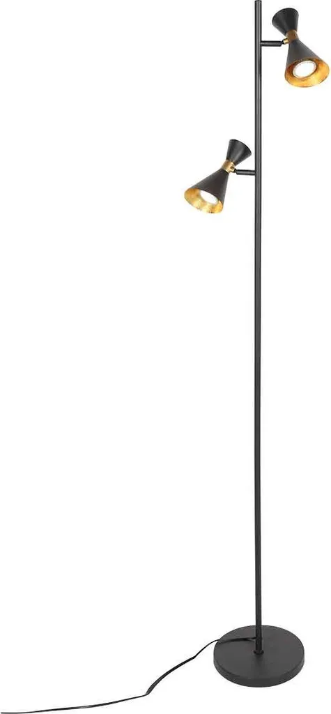 Piantana Moderna Anne Lighting Preto 4112ZW - Design Nero Metallo - 9