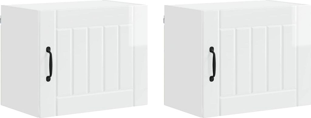 vidaXL Küchenschrank Lucca 2 pcs Hochglanz Weiß 50 x 31 x 40 cm
