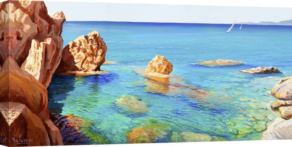 Leinwandbilder zum Thema Meer – Adriano Galasso, Sommermeer – 70 x 35 cm