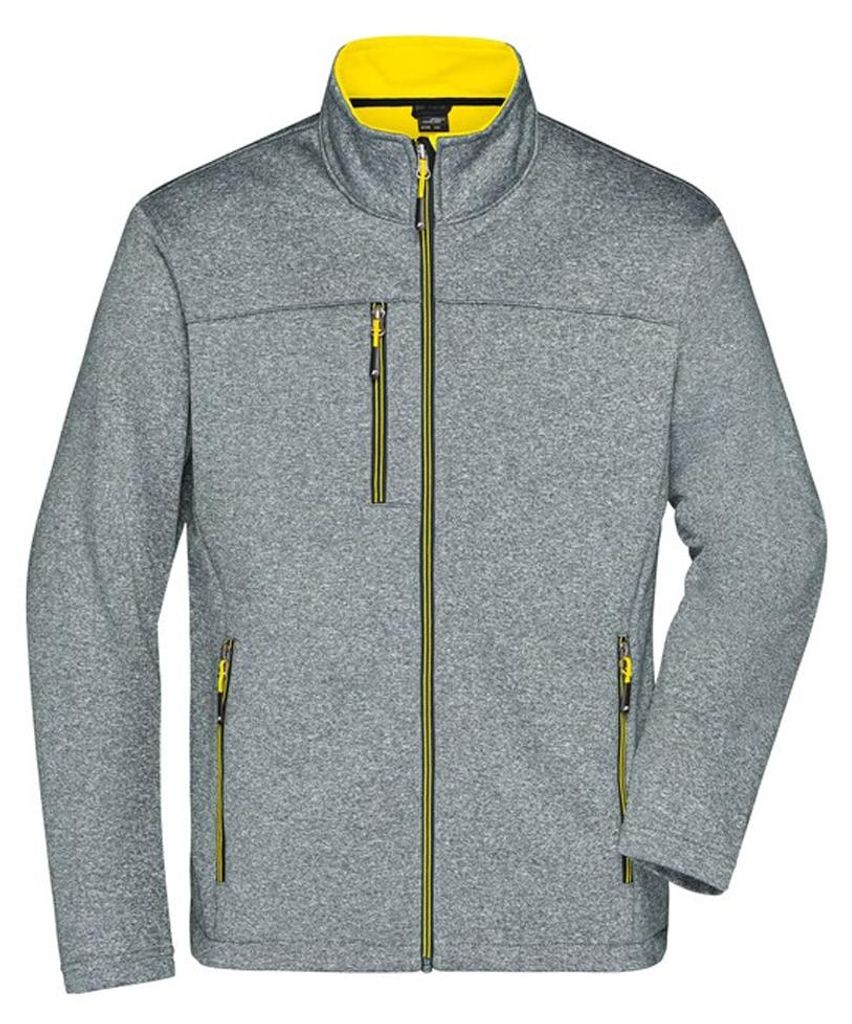 James and Nicholson - Softshelljacke für Herren LT2539 (XXL) (Gelb/Dunkel meliert)