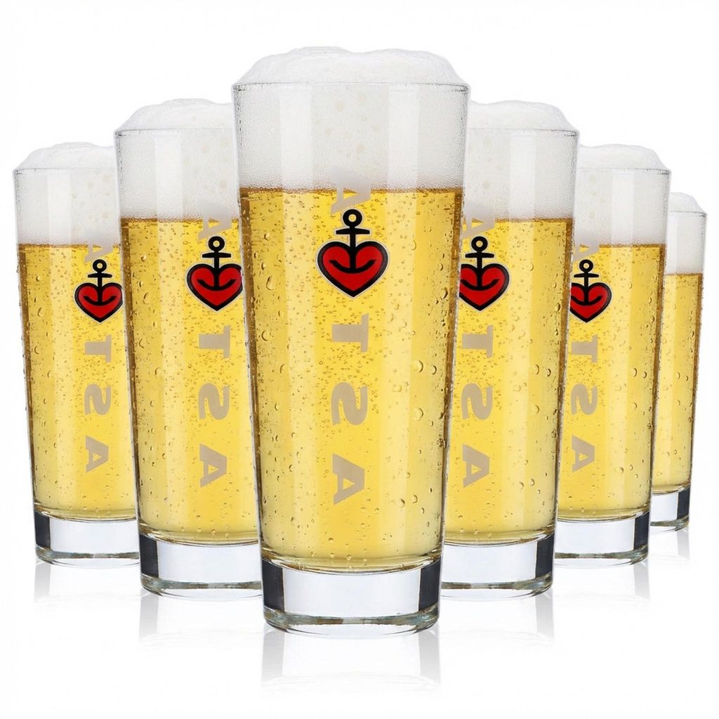 6x Astra Bier Glas Biergläser Gläser 0,3l Becher Tumbler Kiez Hamburg Frankonia