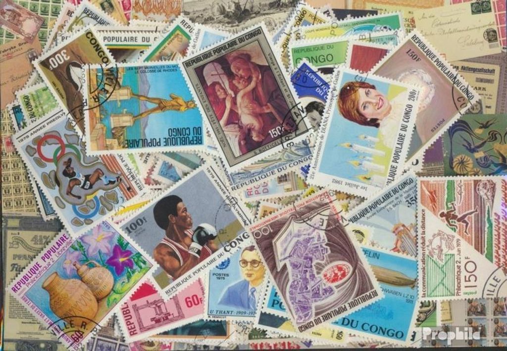 Briefmarken Kongo 200 verschiedene Marken