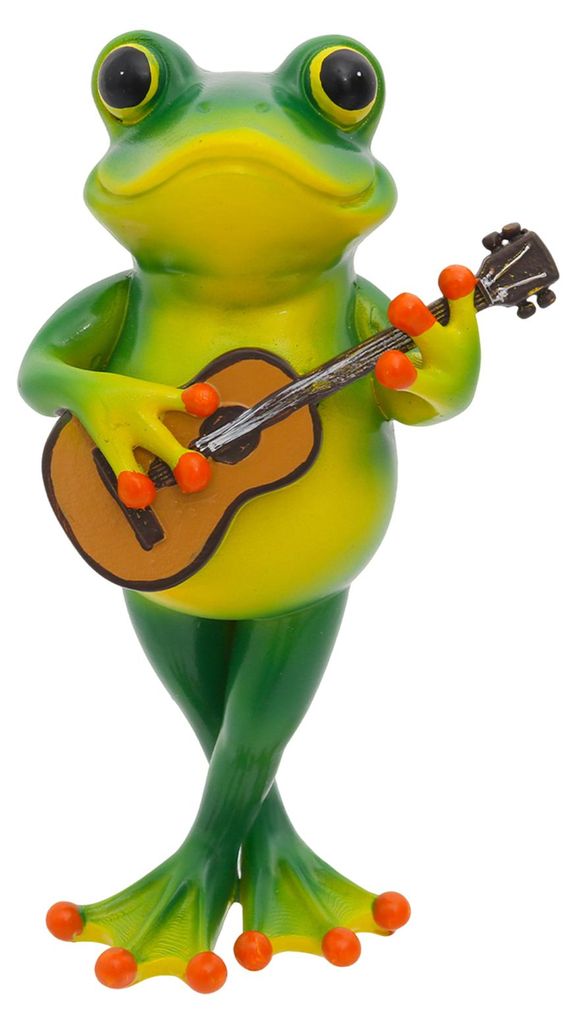 Gitarristen-Froschfigur aus Kunstharz, Schlagzeuger-Froschskulptur, Tierdekoration, Froschstatue für Zuhause, Büro, Schreibtischdekoration