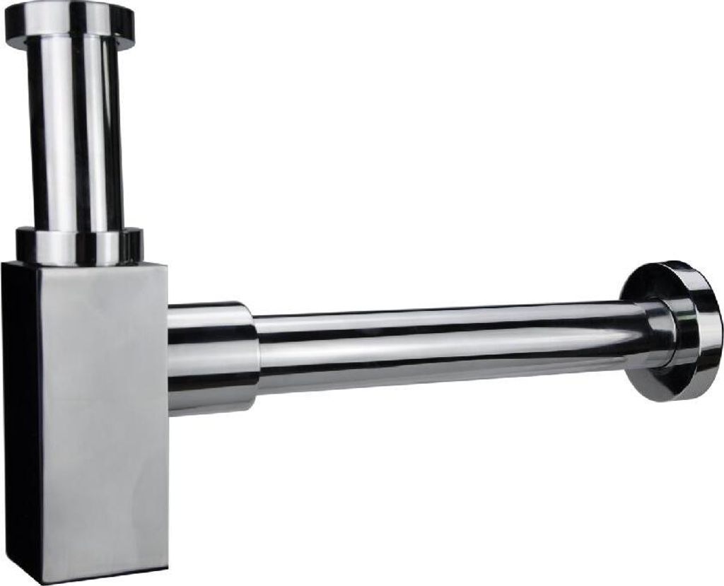 Primaster Design Flaschensiphon eckig 1 1/4 verchromt