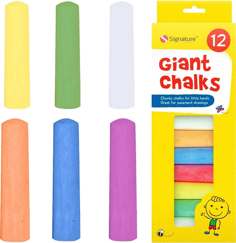 Schulpflasterkreide Bunte Kreide für Kinder Staubfrei Dick 12x