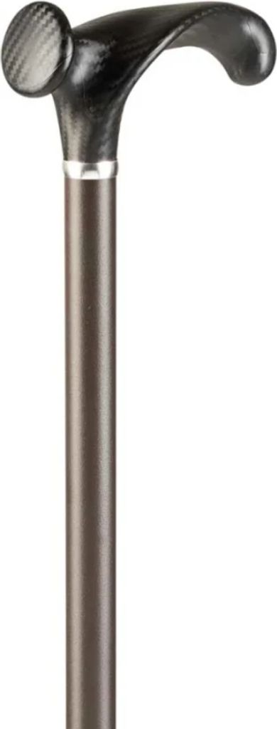 Ossenberg Gehstock Links | Carbonoptik | Softgriff | Verstellbar | Zierring