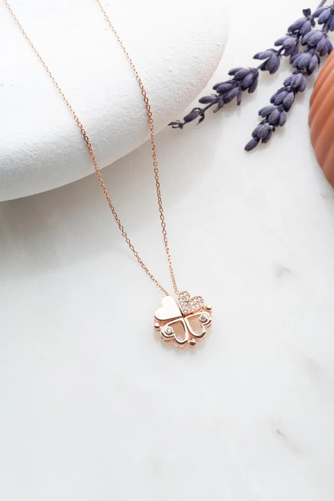 Pendentif trèfle à 4 feuilles magnétique transformable en argent 925