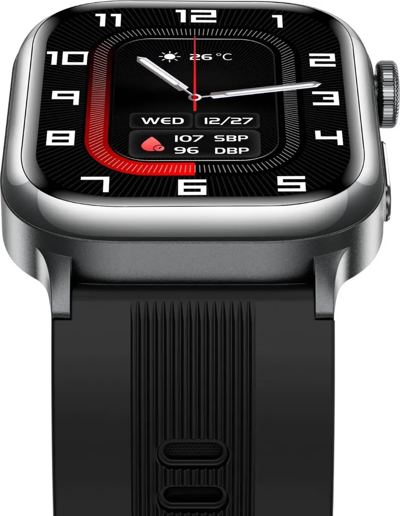 Montre Connectée Santé avec Mesure de Tension et ECG Écran AMOLED Noir - 9