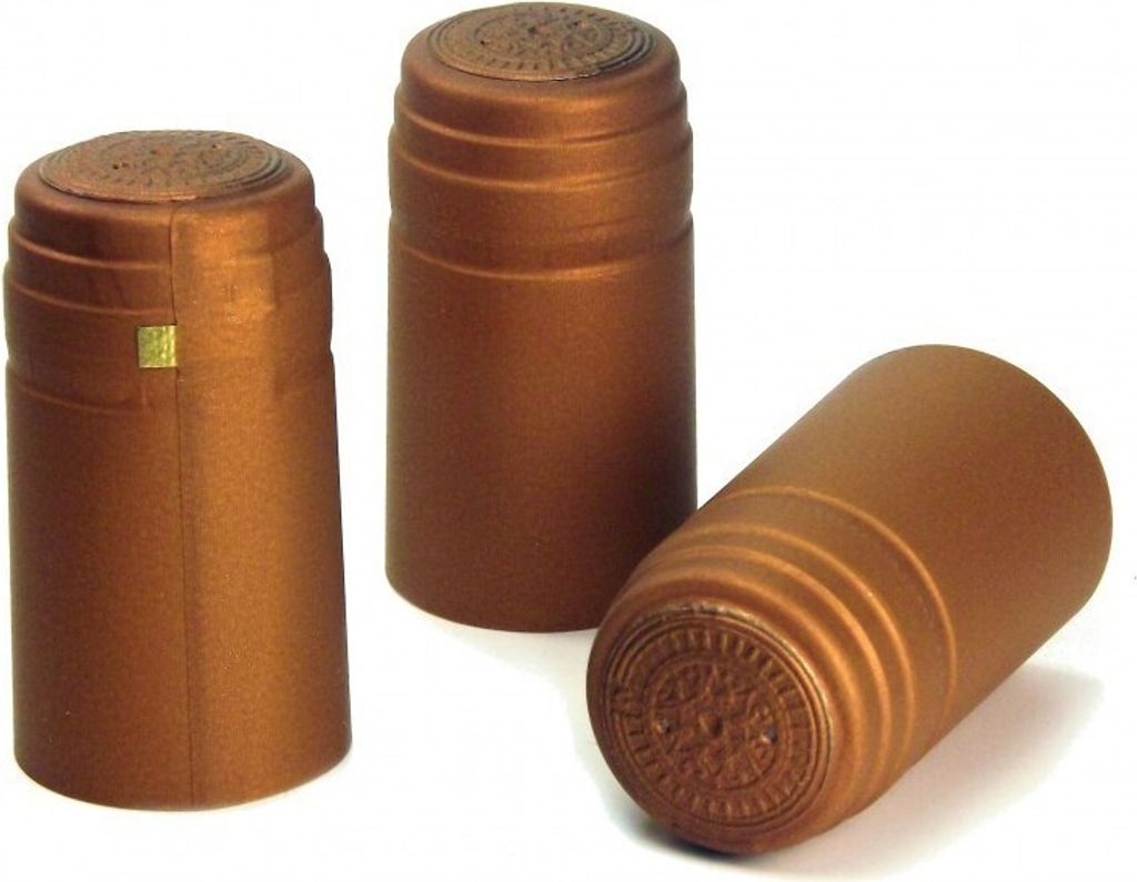 250x Schrumpfkapsel für Glas Flaschen Oxid bronze seidenmatt Flaschenkapsel mit Siegel