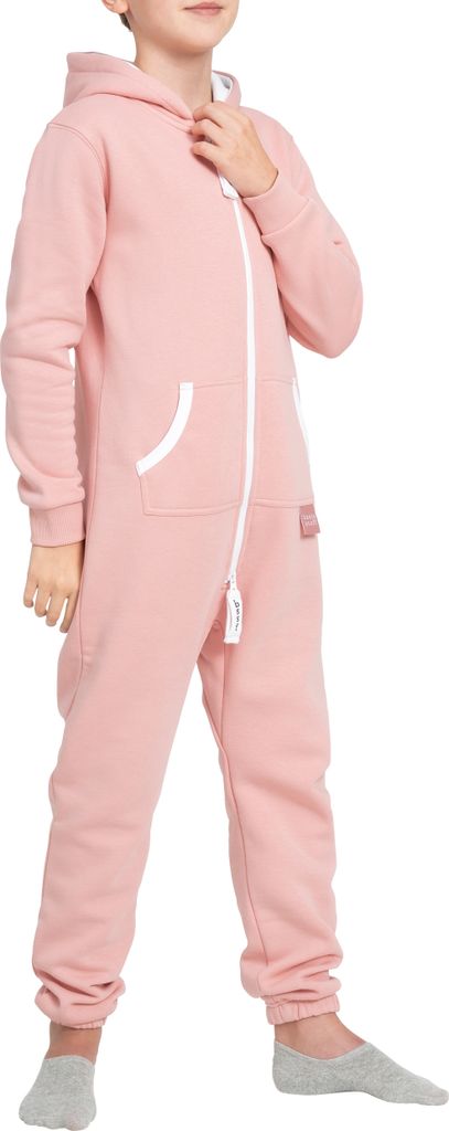 Basisstoff Yuppie Kinder Jumpsuit Jungen Mädchen Overall Rose Gr. 110-116