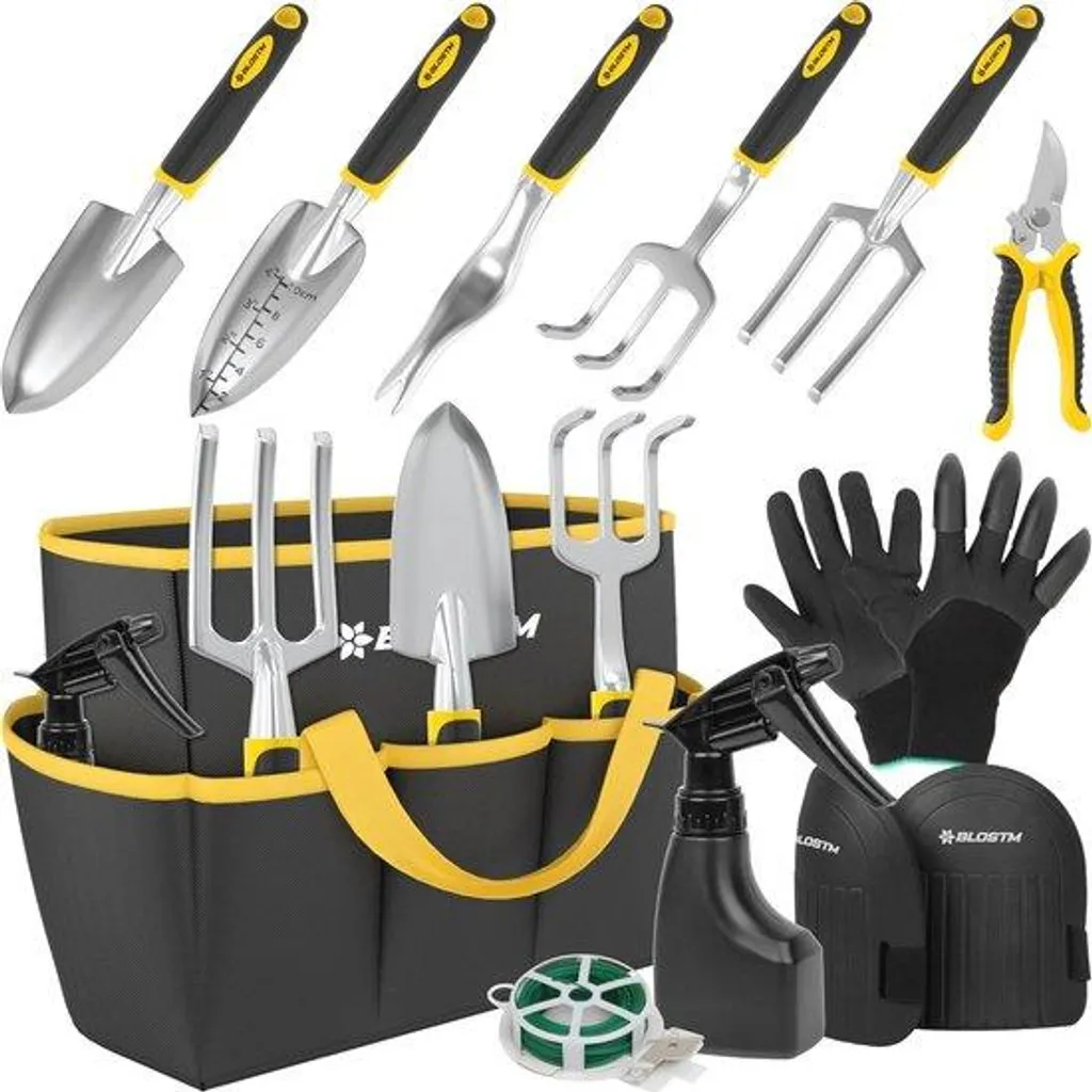 Outils de jardinage 11 pièces anti-fatigue pour mains sensibles et dos