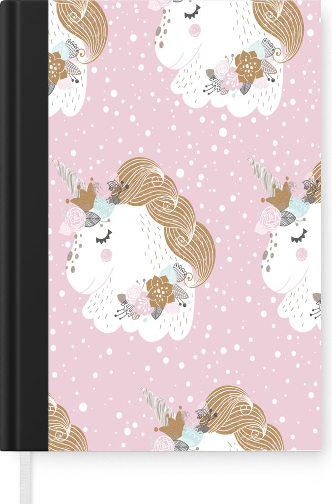 MuchoWow Notizbuch Tagebuch Haushaltsbuch Notebook A5 Einhorn - Rosa - Kinder - Rosa - Mädchen - Baby - Mädchen - Notizblock - Notizheft - Note...