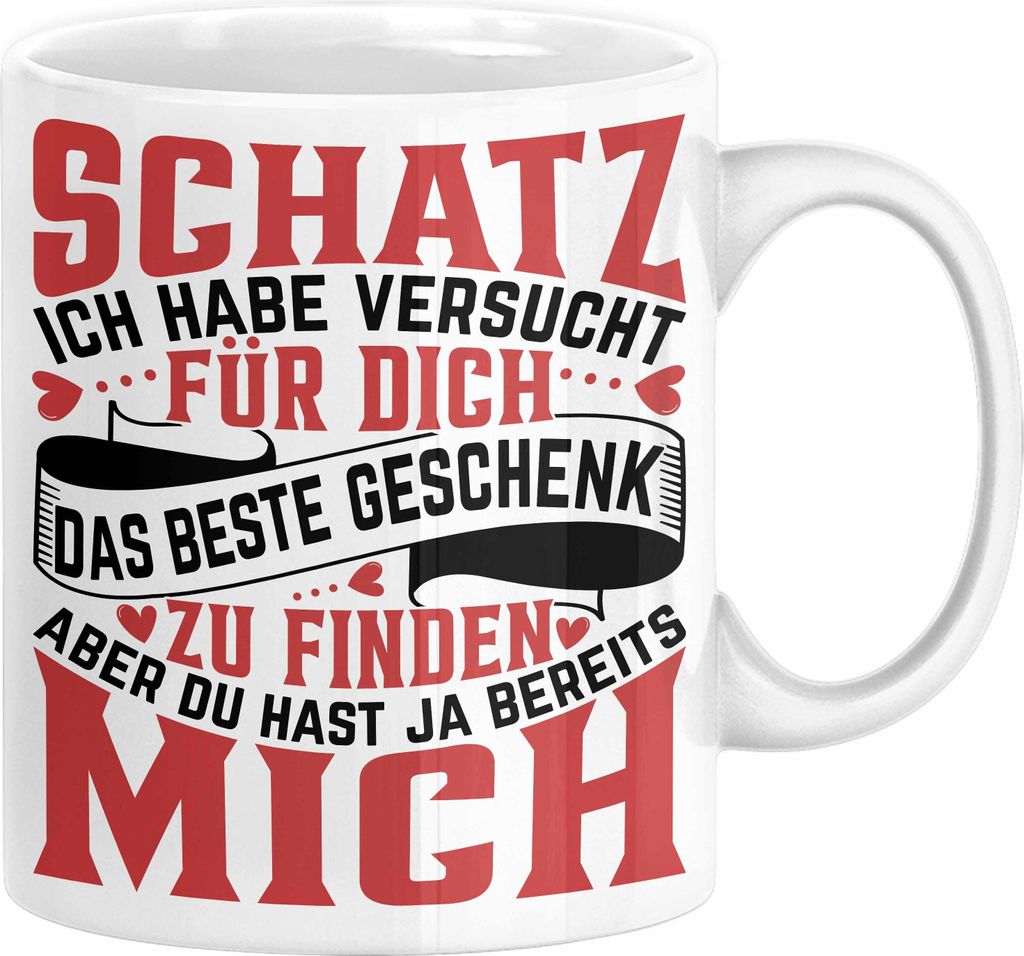 Valentinstag Tasse Geschenk für Ihn Sie Männer Für Paare Freundin Geschenkidee Kaffee-Becher Liebe Schatz Ich Hab Versucht Für Dich Das Geschen...