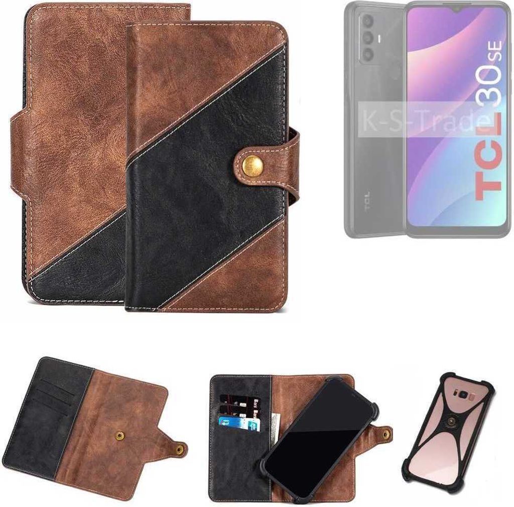 K-S-Trade Handyhülle Schutzhülle Bookstyle Case kompatibel mit TCL 30 Se Klapphülle Cover Hülle Schutztasche 1x