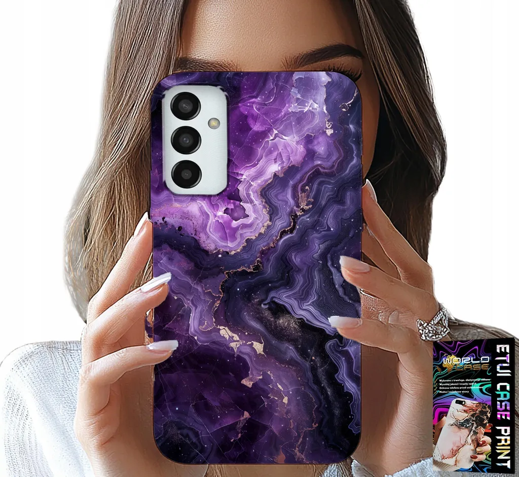 Custodia Samsung Galaxy M23 Marmo Viola per Donna - Kit Completo
