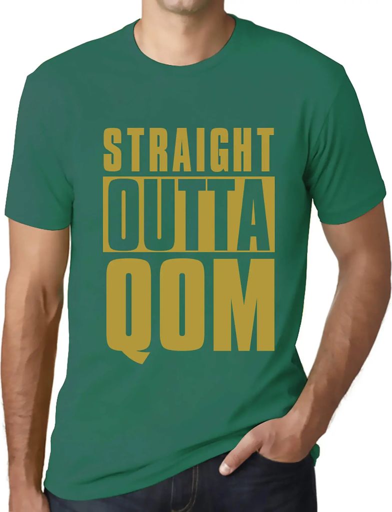 Herren Grafik T-Shirt Direkt aus dem Qom – Straight Outta Qom – Öko-Verantwortlich Vintage Jahrgang Kurzarm Lustige Druck Geburtstag Geschenk ...