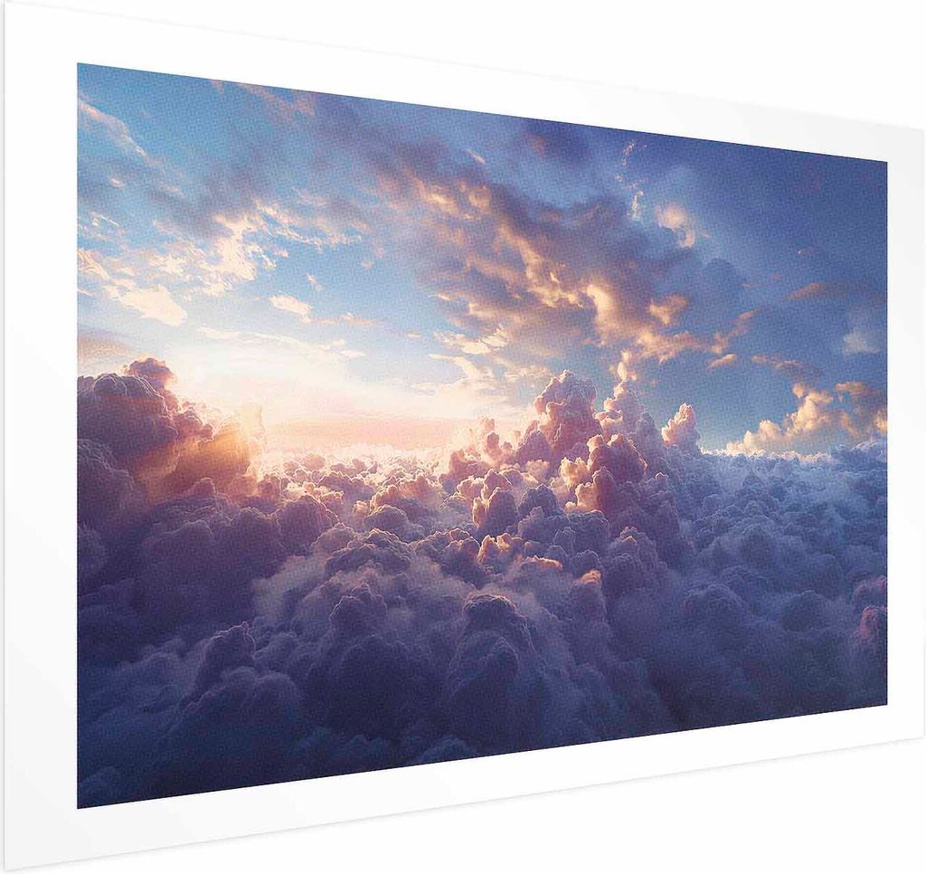 Posterpapier Poster - Sun in Hiding: The Golden Face of the Sky Over the Cloudy Sea 30x21 cm Muster b-H-10039-ao-a