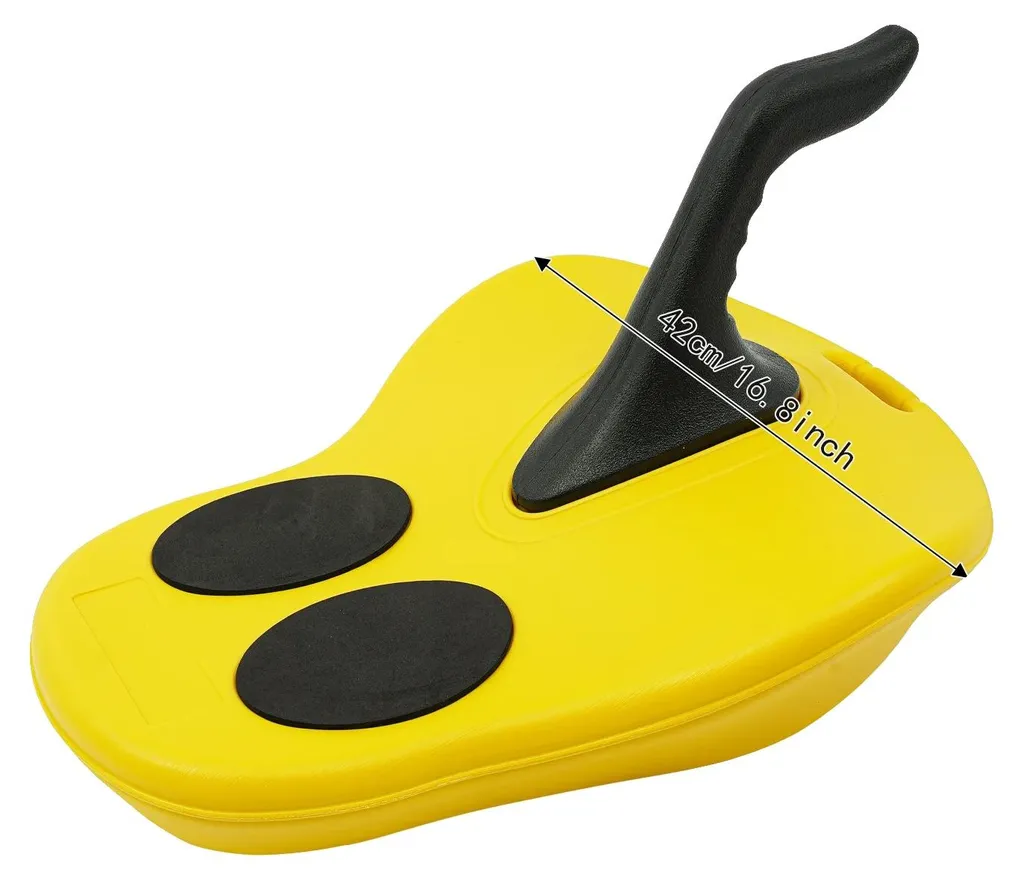 Luge de snowboard jaune 100 kg avec poignée et corde de traction