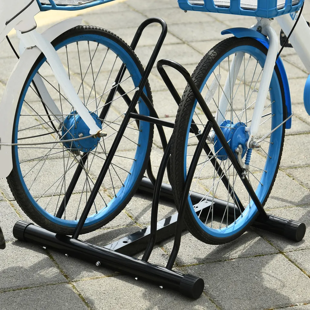 Râtelier de sol 2 vélos en acier traité avec blocs modulables