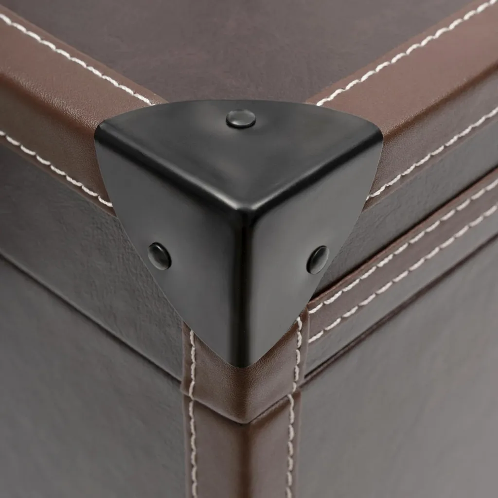 Valise à maquillage 4 roues pivotantes et poignée télescopique en cuir PU - 6