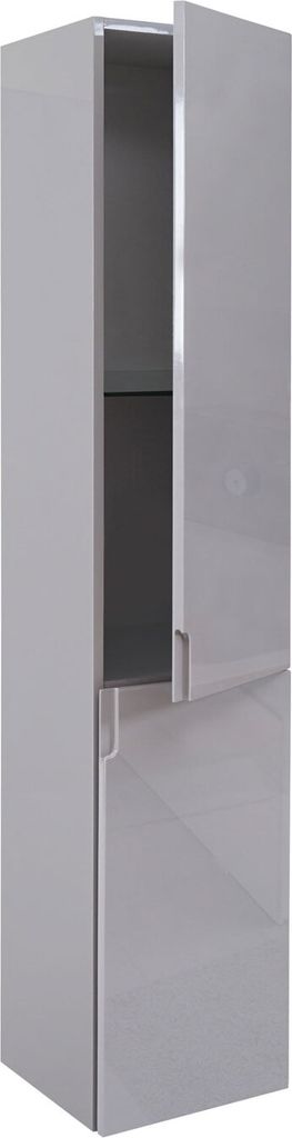 Hängeschrank HWC-B19, Midischrank Hochschrank Badezimmer Badmöbel, hochglanz 150x30cm grau