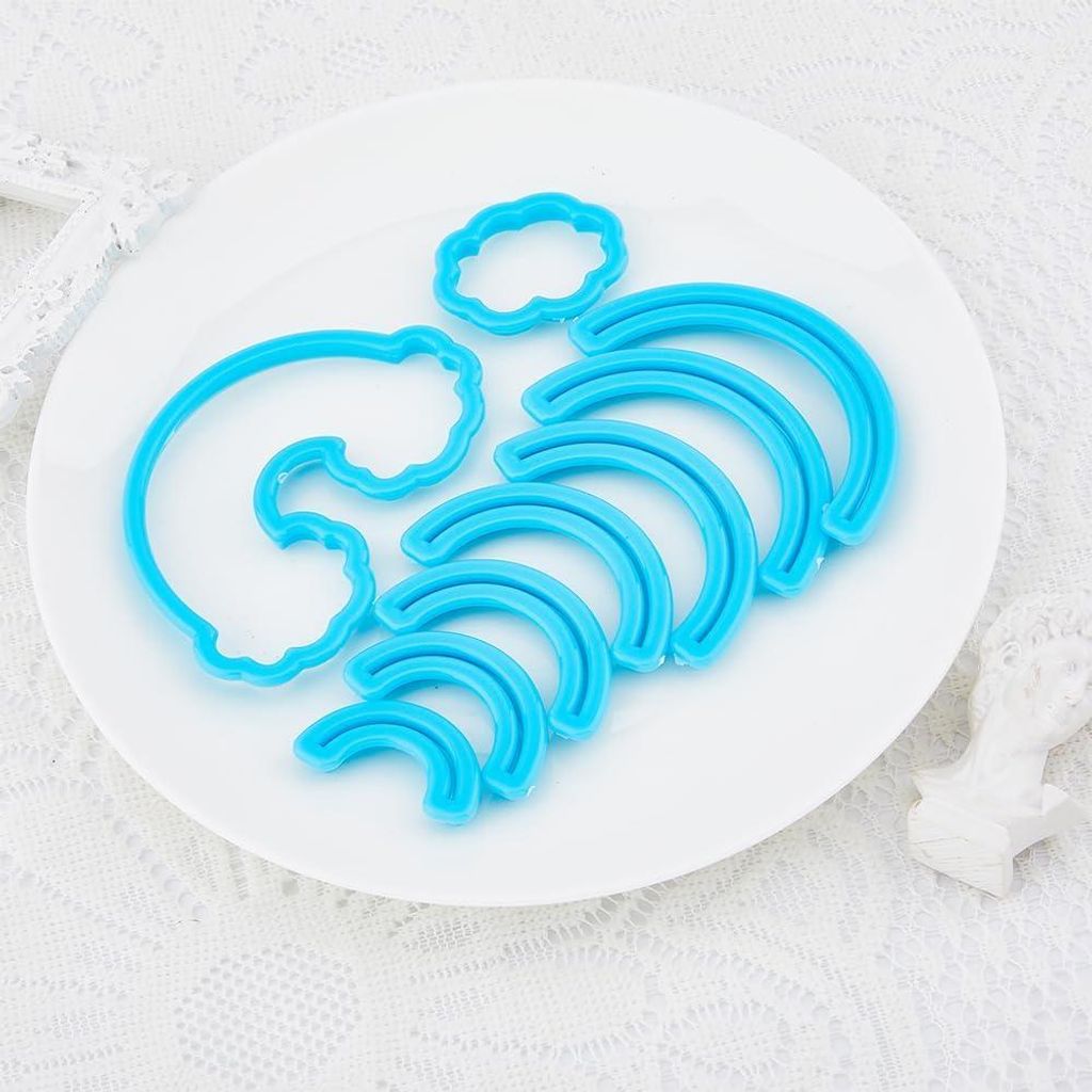 9-teiliges Set Regenbogenwolken Fondant Ausstecher aus Kunststoff - für Torten- und Cupcake-Dekorationswerkzeuge