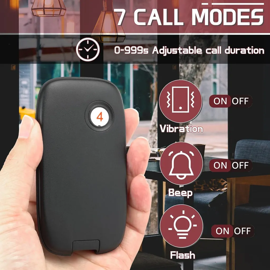 Pager de restaurant sans fil 500m avec 7 modes d'appel vibration - 2