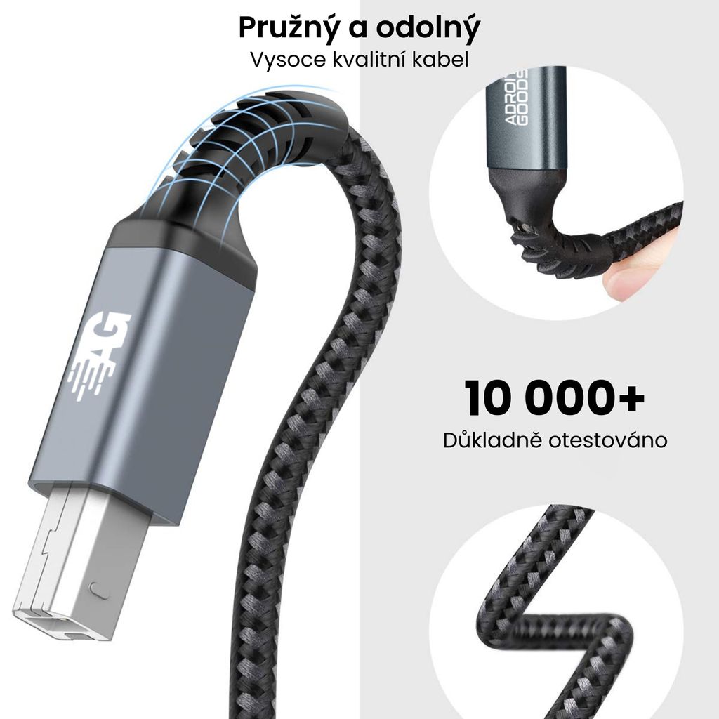 AdroitGoods Kabel Usb-A na Usb-B - Kabel k tiskárně - 3 Obrázek produktu 2