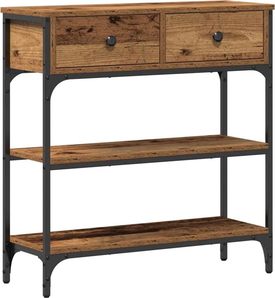 Konsolentisch mit Regal Altholz 72,5 x 25 x 75 cm Holzwerkstoff
