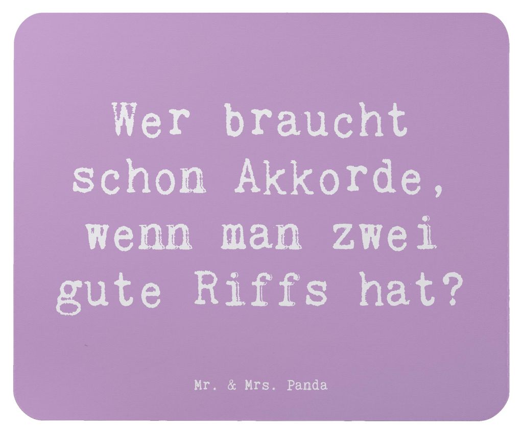 Mr. & Mrs. Panda Mousepad Spruch E-Gitarre Zwei Riffs - Lavendeltraum - Geschenk, elektrische Gitarre, Kreativität, Blues, Musiker, Musik, laptop,...