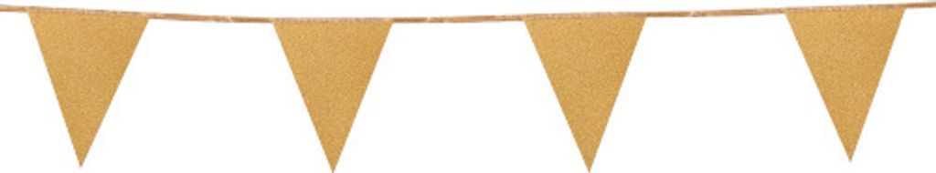 Wimpelkette Glitzer gold 6m 18cm