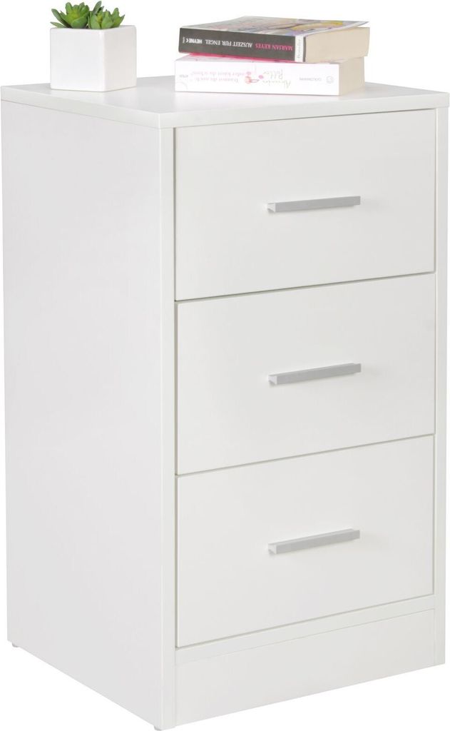 Comodino moderno in legno OLAV con 3 cassetti Immagine del prodotto 